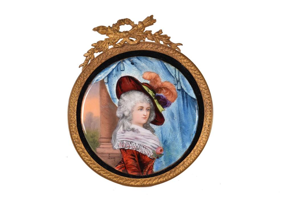 LIMOGES ENAMEL PLAQUEDepicting a