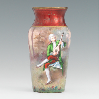 Limoges Enamel Vase French