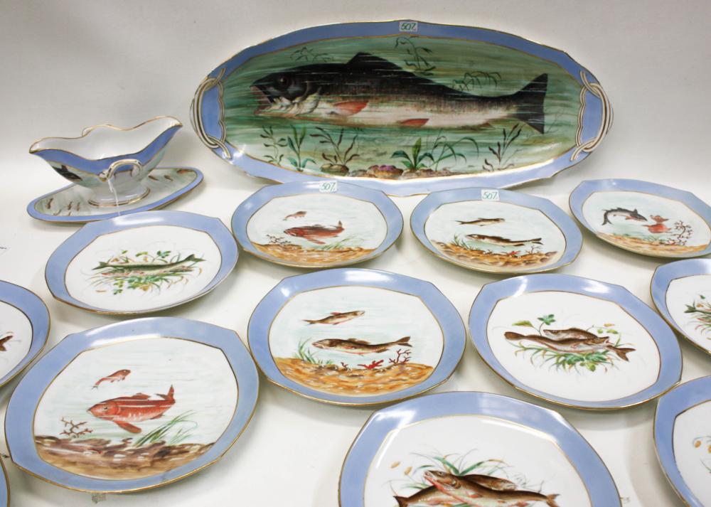LIMOGES FISH SETFOURTEEN PIECE