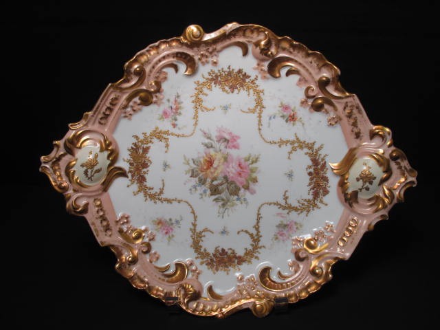 Limoges floral painted serving