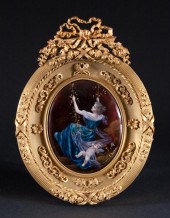 Limoges foil enamel plaque in