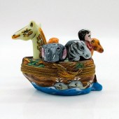 LIMOGES FRANCE NOAH'S ARK TRIN