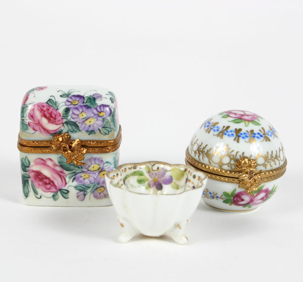 Limoges hand painted boxes and