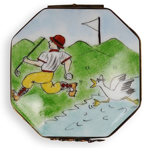 LIMOGES HAND PAINTED "GOLF" TRINKET