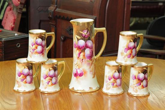 LIMOGES LEMONADE SET. Seven piece