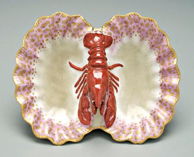 Limoges lobster dish, blue