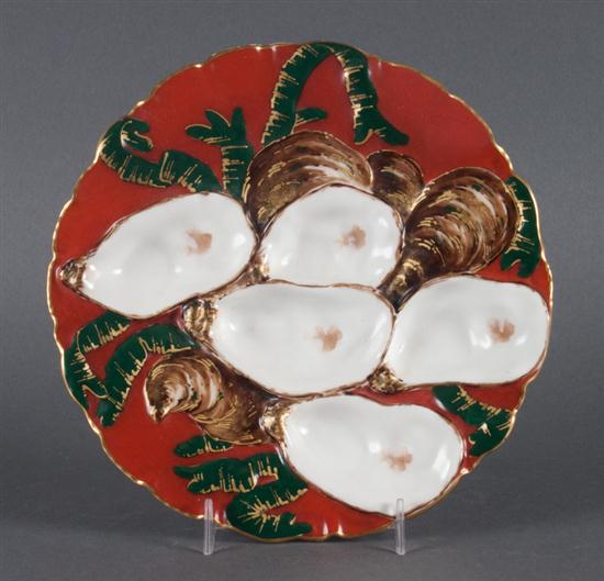 Limoges painted porcelain oyster