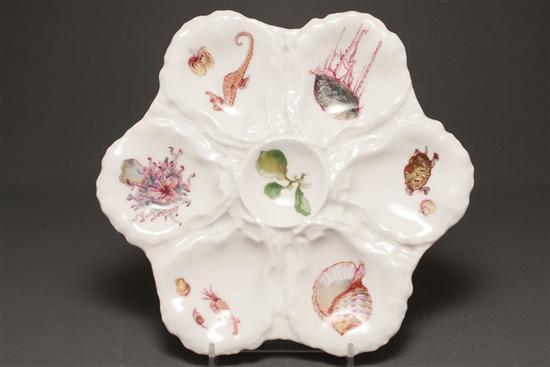 Limoges painted porcelain oyster