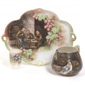LIMOGES PITCHER, CUP AND  HUTS