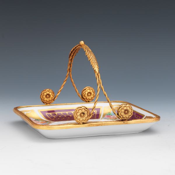 LIMOGES PORCELAIN AND BRONZE BASKET