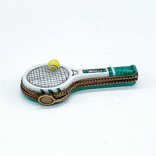 LIMOGES PORCELAIN CHARM BOX, TENNIS