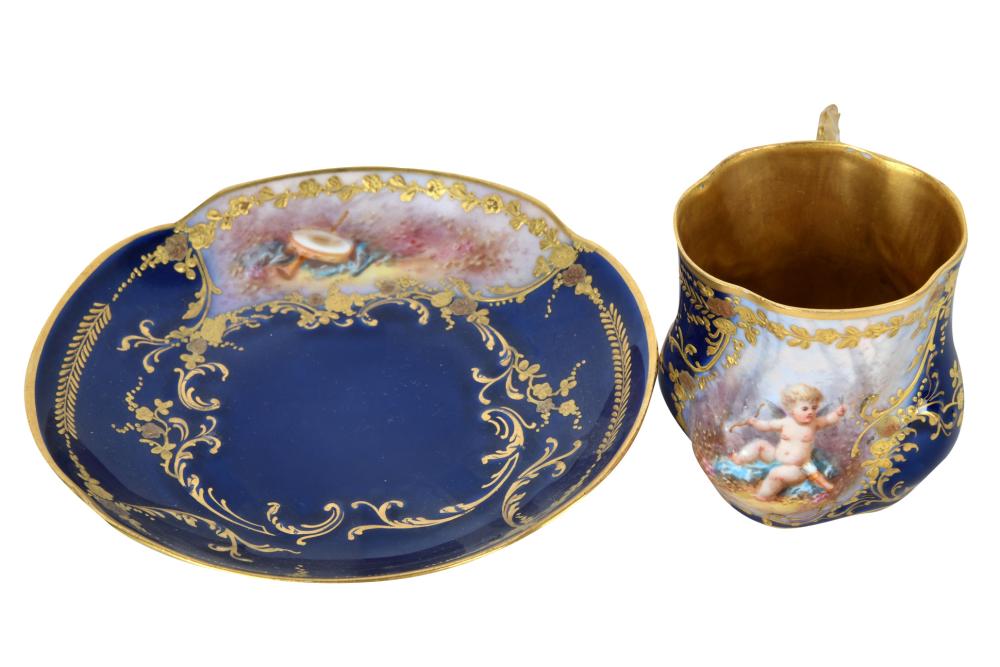 LIMOGES PORCELAIN COBALT & GILT