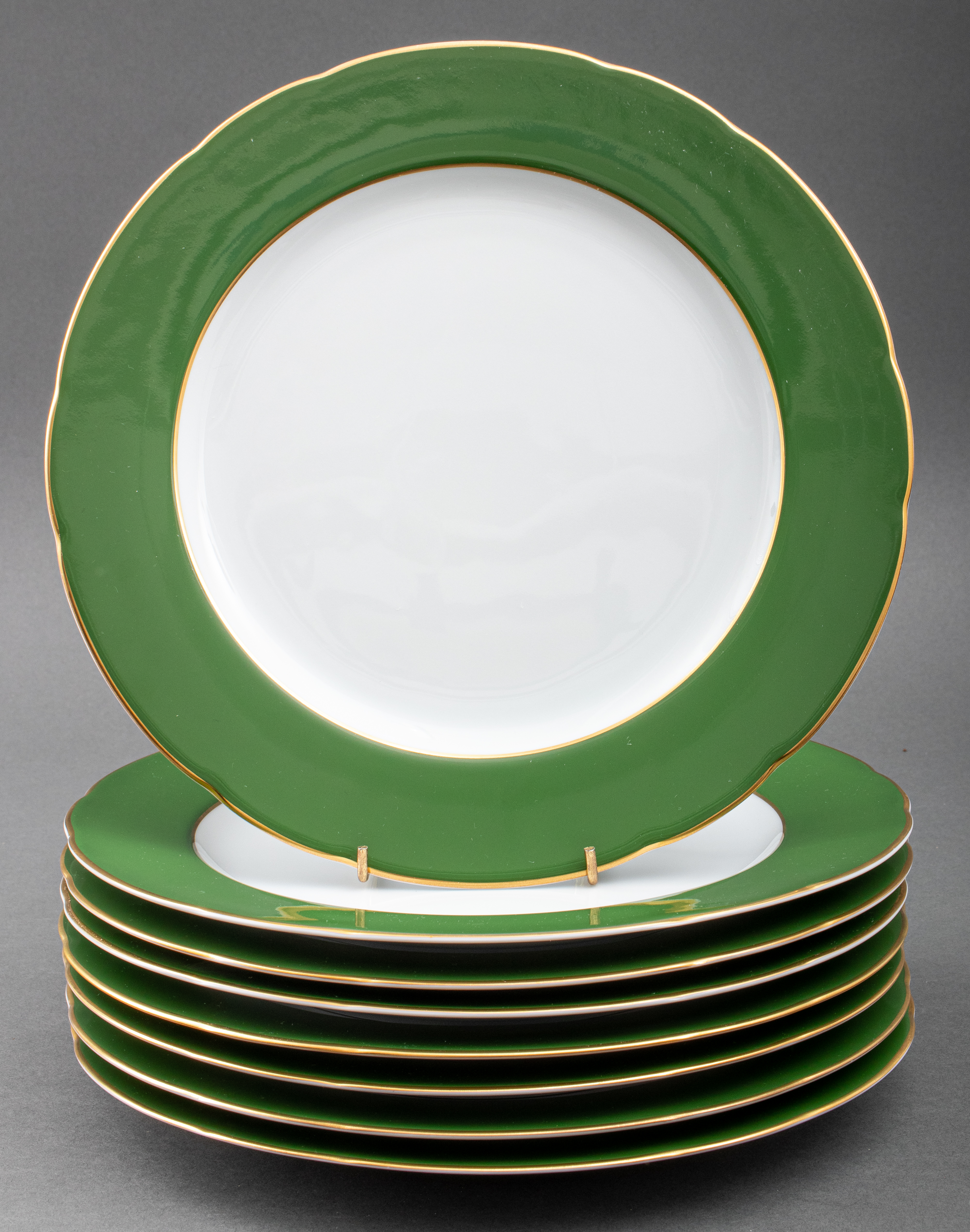 LIMOGES PORCELAIN DINNER PLATES,
