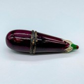 LIMOGES PORCELAIN EGGPLANT BOX