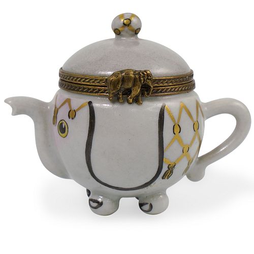 LIMOGES PORCELAIN ELEPHANT KETTLE