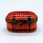 LIMOGES PORCELAIN FISHING BOXH