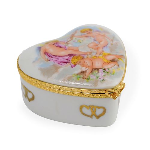 LIMOGES PORCELAIN HEART SHAPED