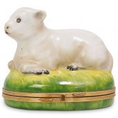 LIMOGES PORCELAIN LAMB PILL BO