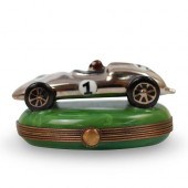 LIMOGES PORCELAIN RACE CAR TRI