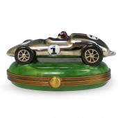 LIMOGES PORCELAIN RACE CAR TRI