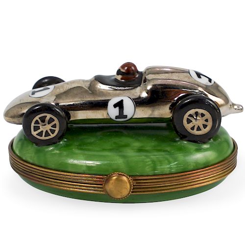 LIMOGES PORCELAIN RACE CAR