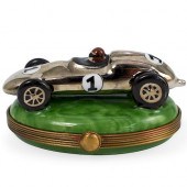 LIMOGES PORCELAIN RACE CAR TRI