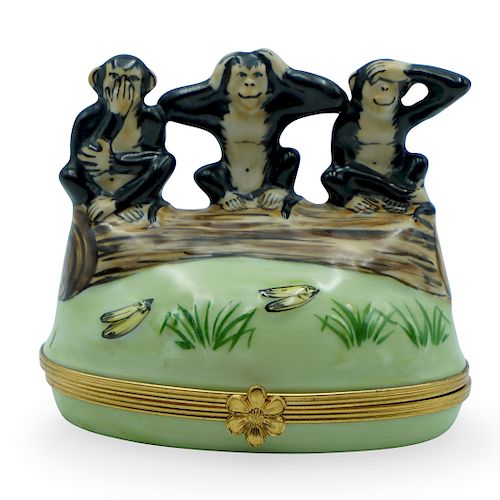 LIMOGES PORCELAIN "THREE MONKEY"