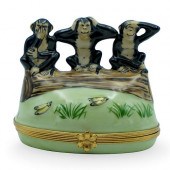LIMOGES PORCELAIN "THREE MONKE