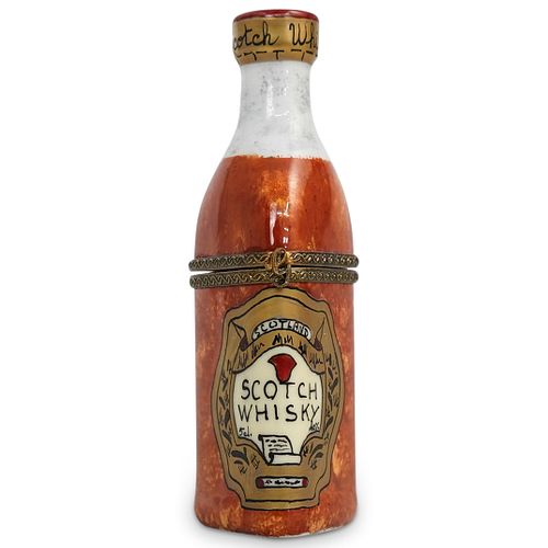 LIMOGES PORCELAIN WHISKY BOTTLE