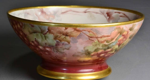 LIMOGES PUNCH BOWL IN STYLE OF