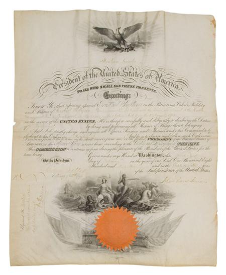 LINCOLN, ABRAHAM Naval commission