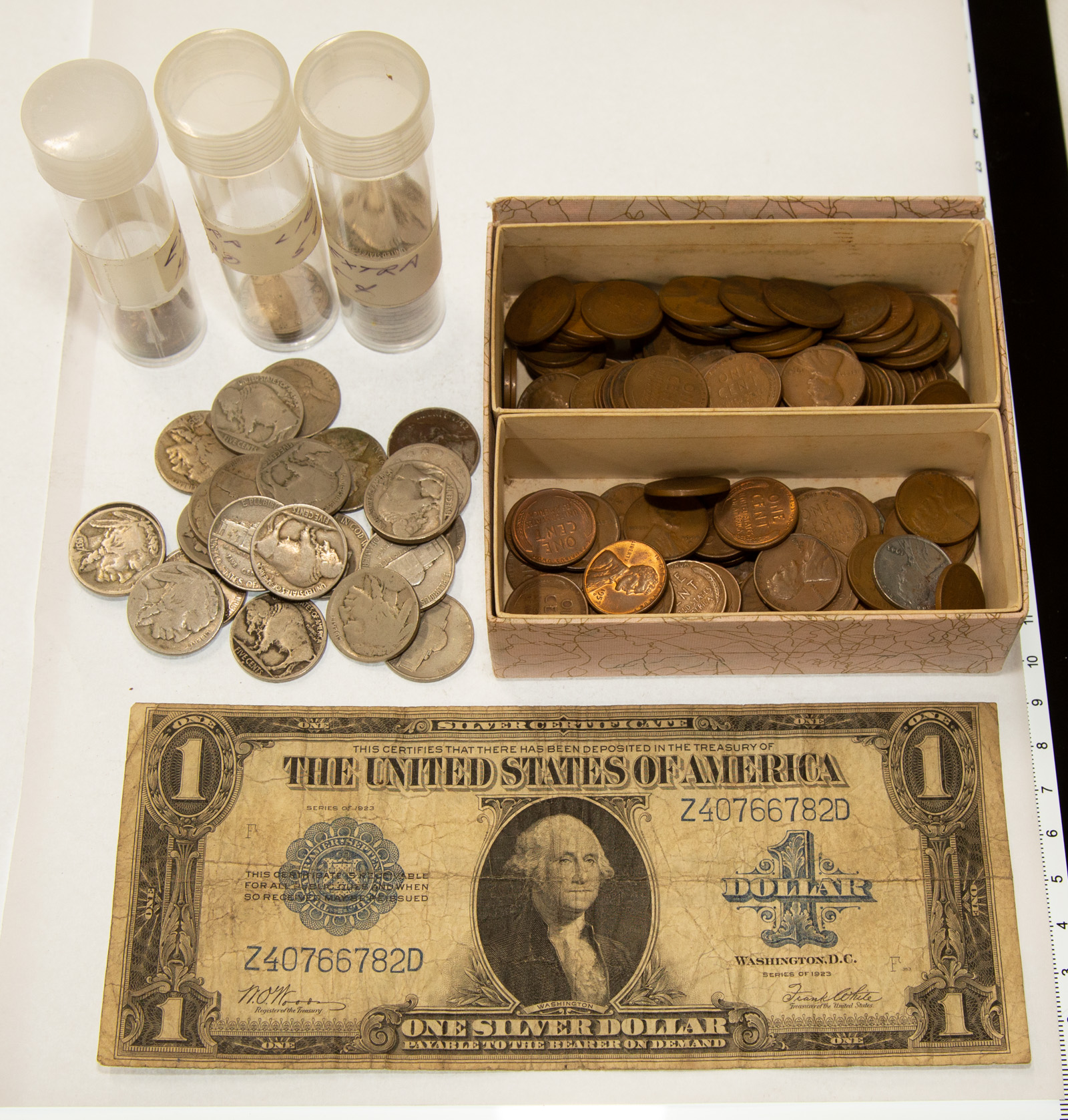 LINCOLN CENTS, NICKELS & 1923 $1