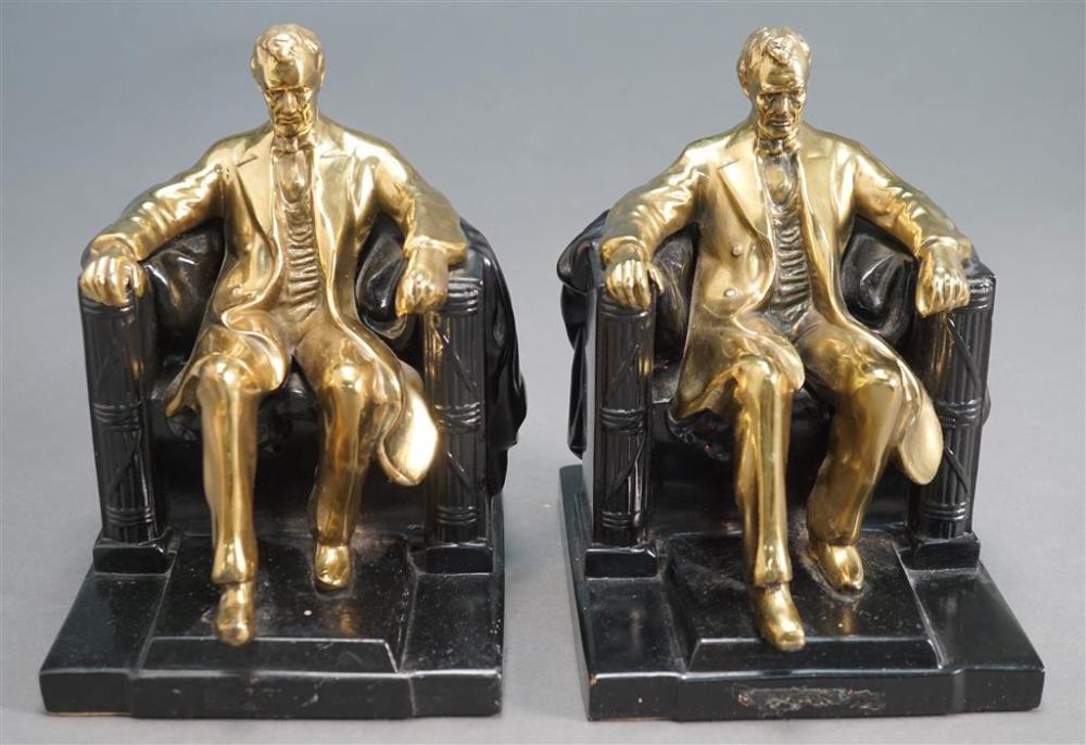 LINCOLN IN A CHAIR, PAIR OF GILT
