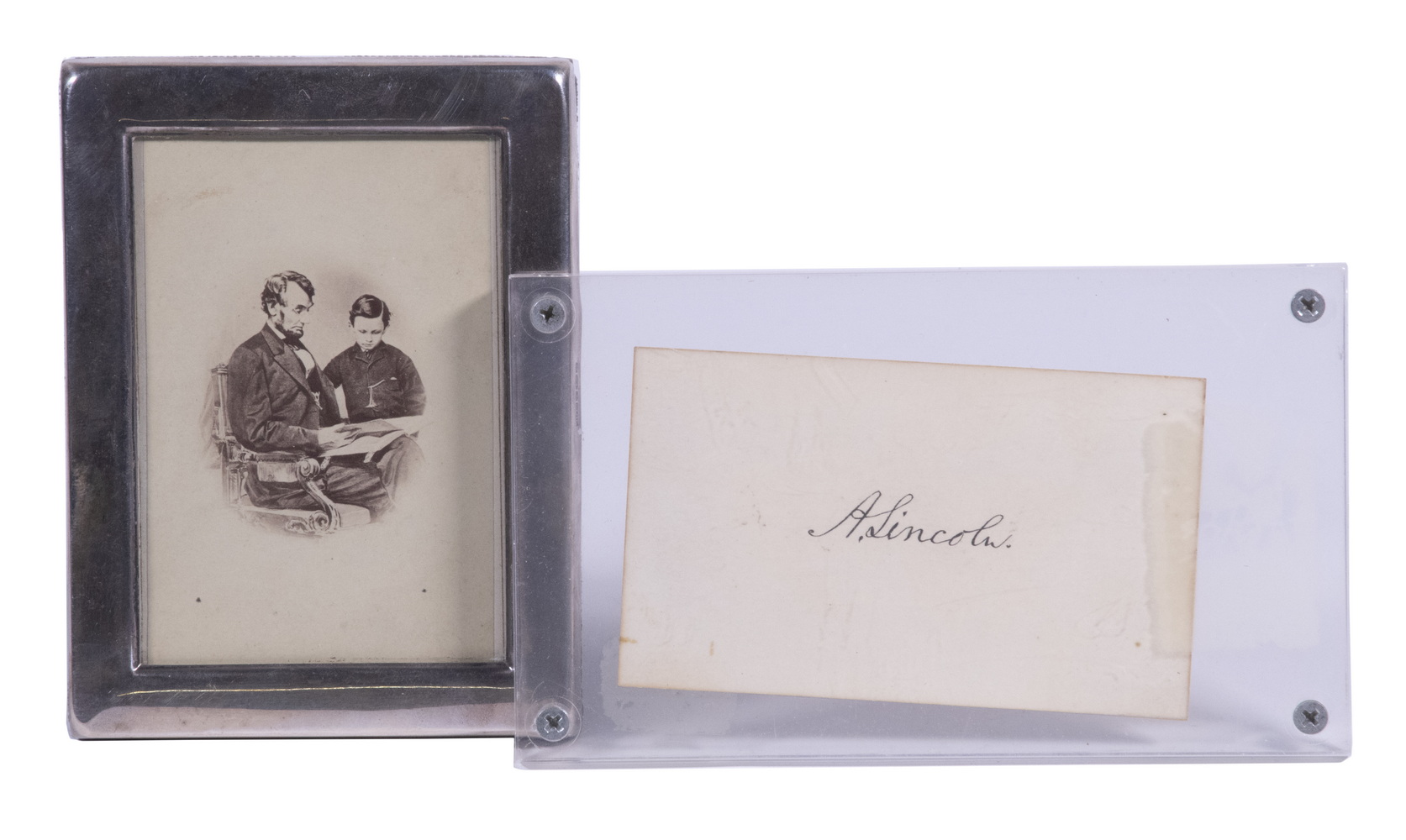 LINCOLN SIGNED CALLING CARD &