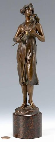LINDENBERG BRONZE OF GIRL W/
