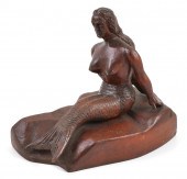 LINDGREN, FOLK ART CARVED MERM