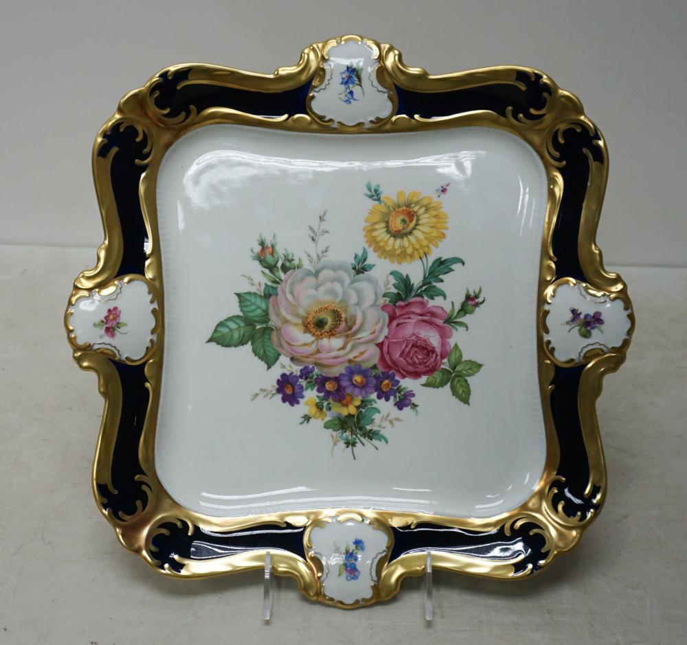 LINDNER FLORAL, GILT AND COBALT