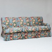 LINEN CHINTZ UPHOLSTERED THREE
