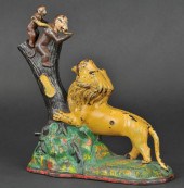 LION & MONKEYS MECHANICAL BANK