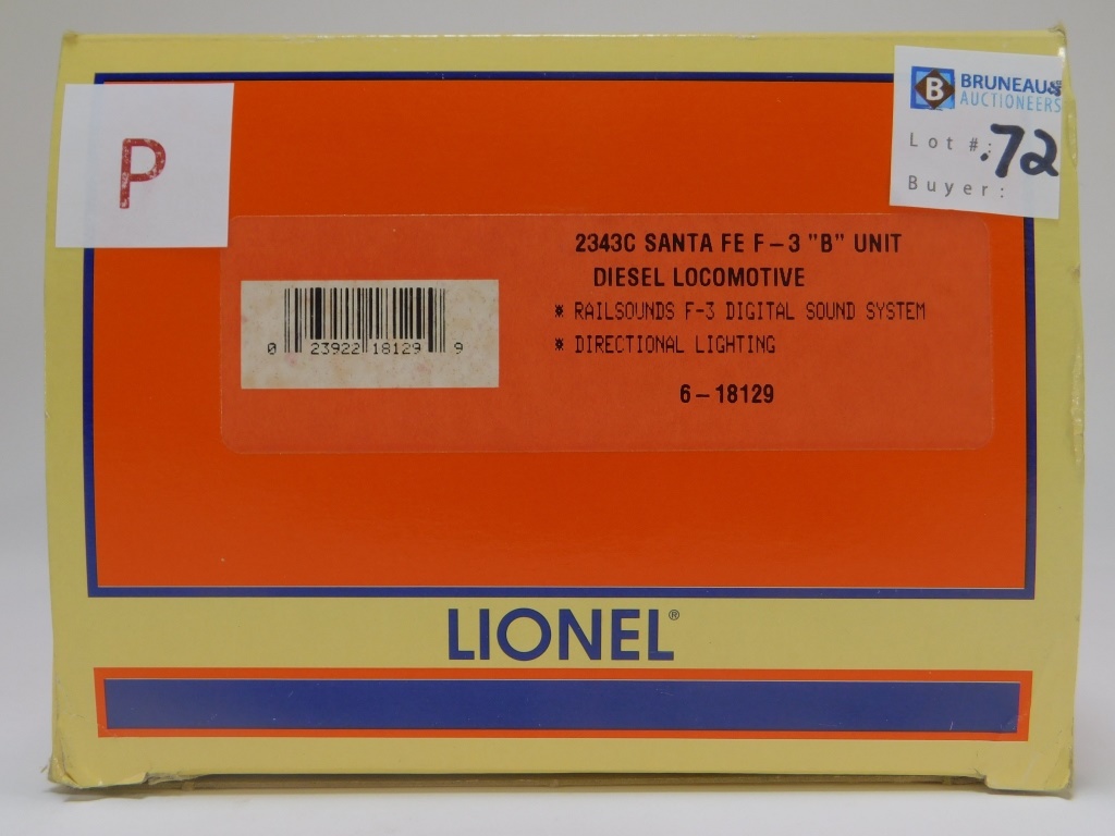 LIONEL 2343C SANTA FE F-3 B UNIT