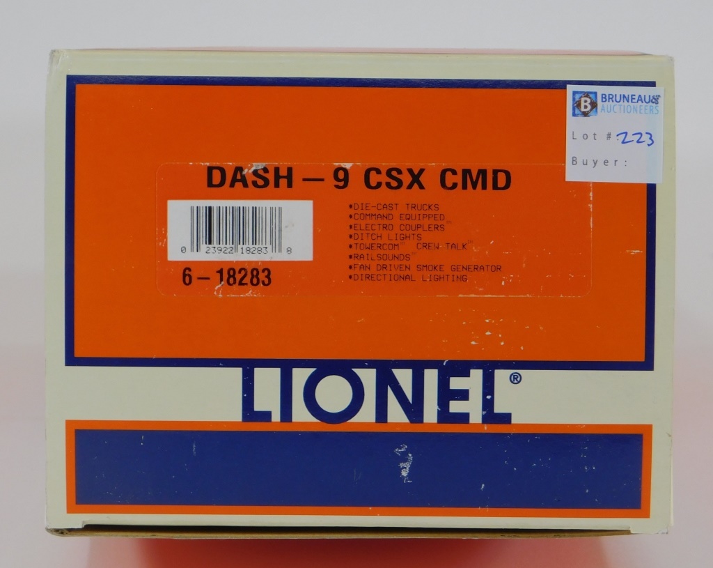 LIONEL DASH-9 CSX CMD O GAUGE