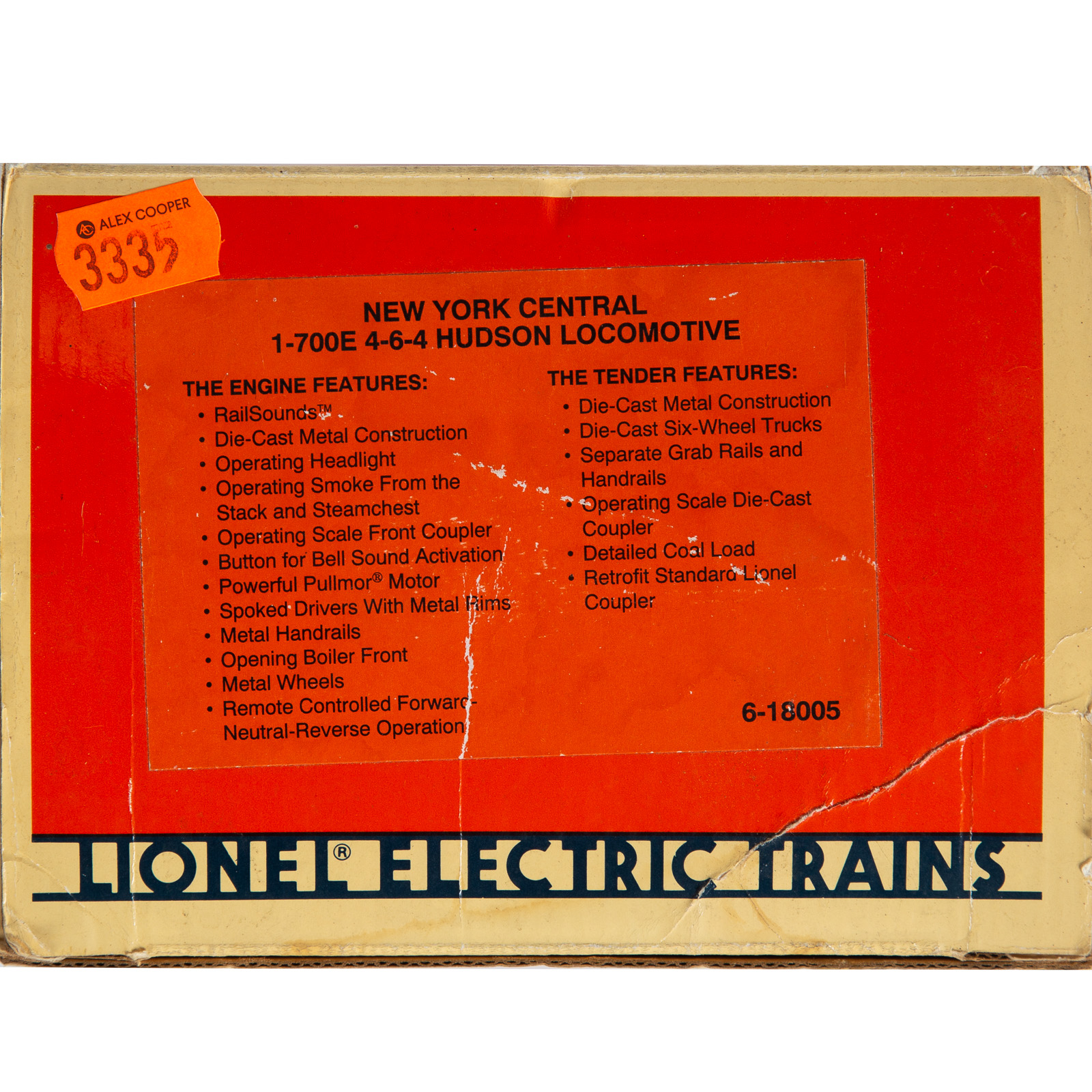 LIONEL NYC 1-700 E 4-6-4 HUDSON
