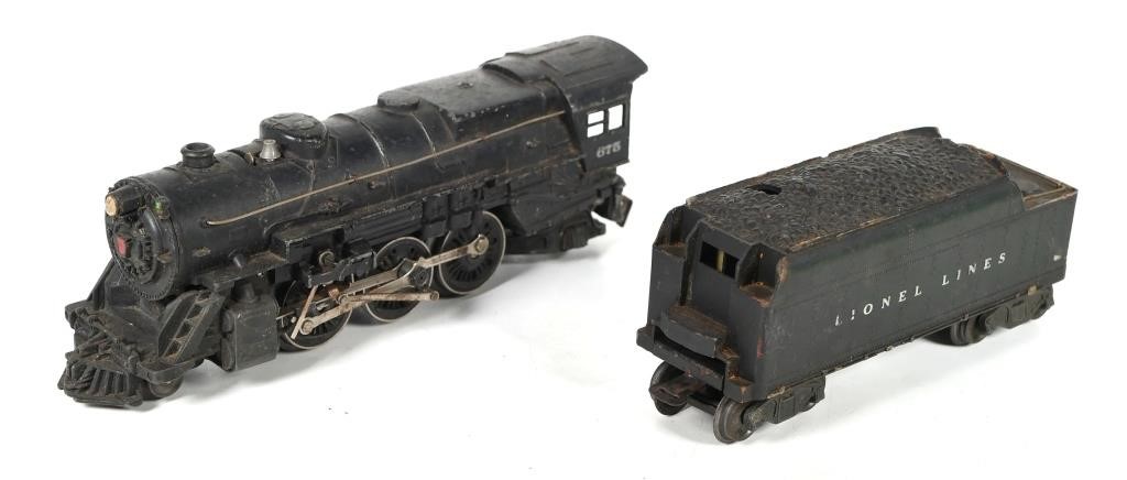 LIONEL O GAUGE LOCOMOTIVE 675 AND