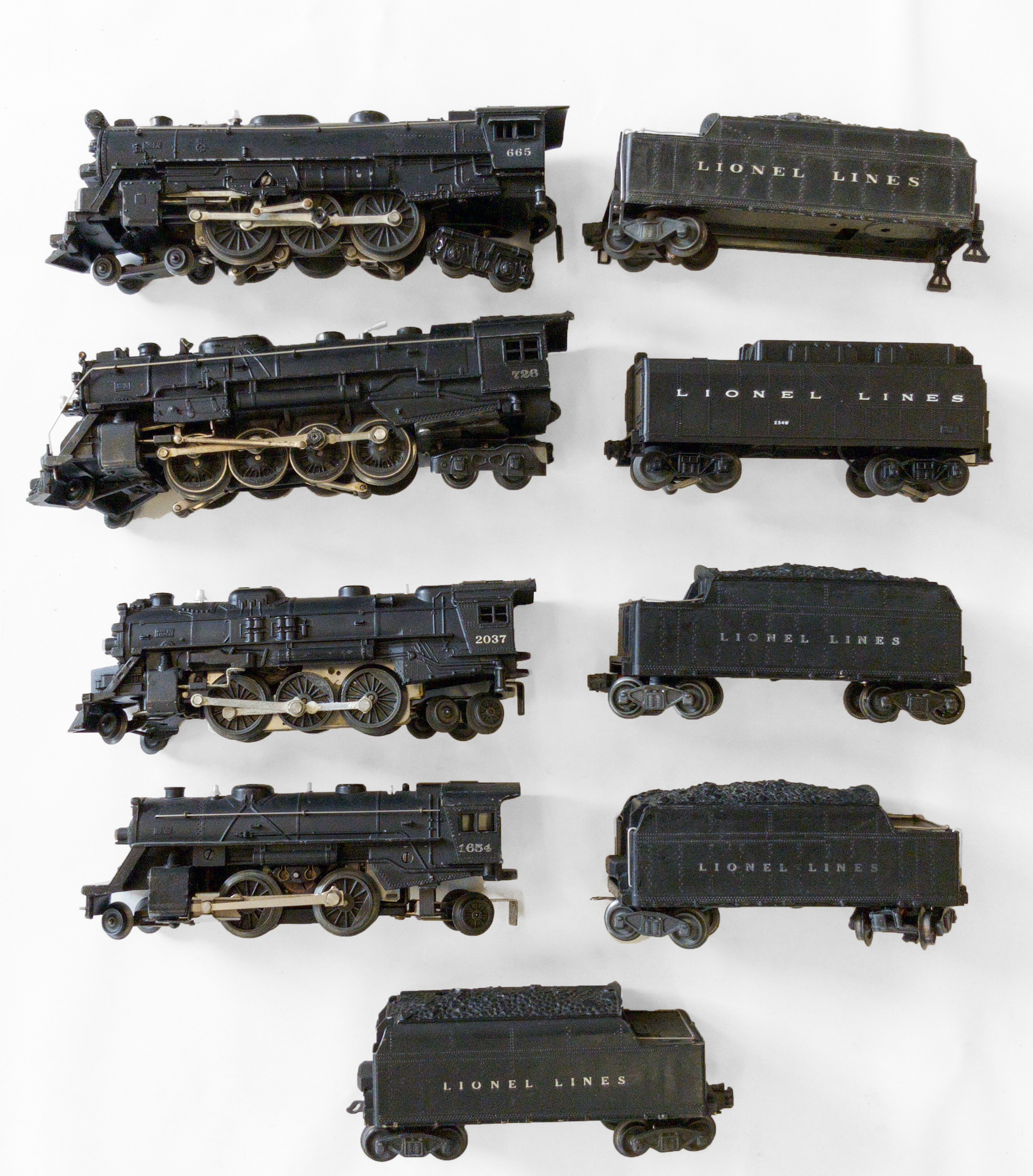 LIONEL O GAUGE TRAINS 665, 726,
