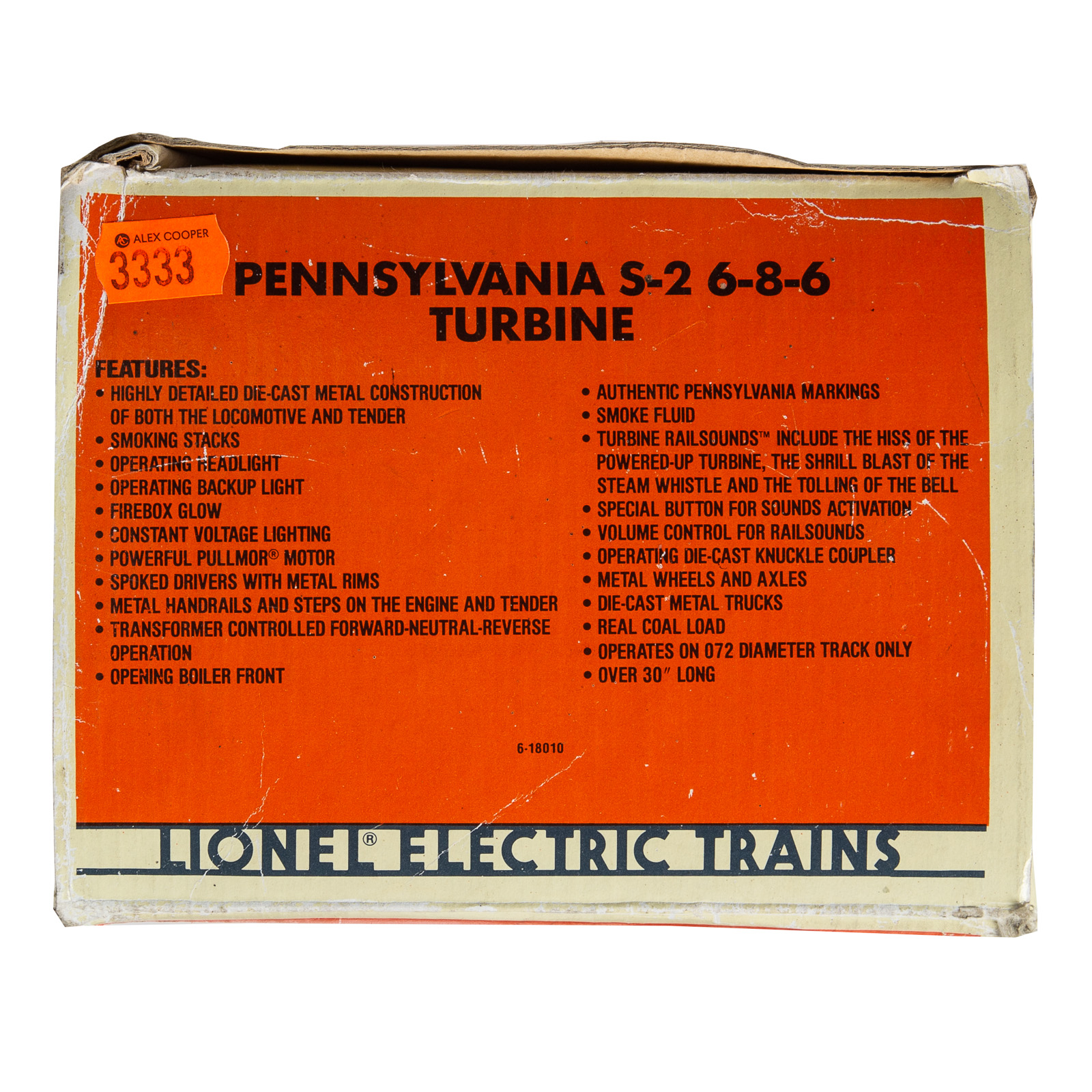 LIONEL PENNSYLVANIA S-2 6-8-6