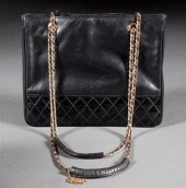Lisette black leather and quil