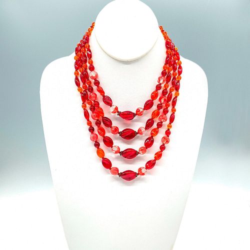 LISNER FOUR STRAND RED AND ORANGE