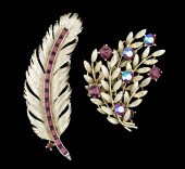 Lisner Leaf Motif Brooch Colle