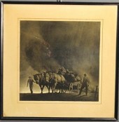 Lithograph "Dust Storm" from t
