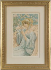 Lithograph of a woman after Fe